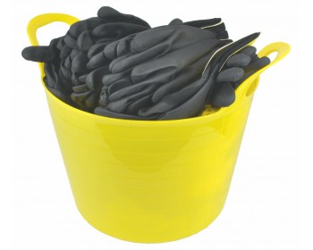 Bucket of Large, PU Coated Work Gloves